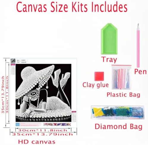 Women's dress Diamond Pearl Painting Kits for Adults,Gem Art 11.8x11.8In