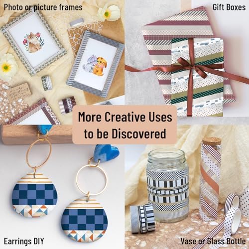 Ieebee 44 Rolls Minimalist Washi Tape Set for Journaling & Scrapbooking