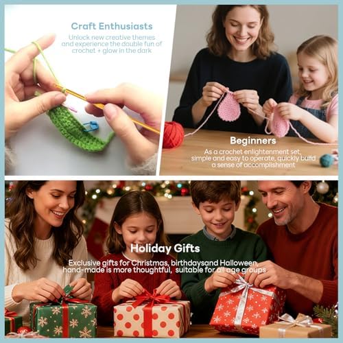BrilleBrille Glow in The Dark Owl Crochet Kit Crochet Owls Kits Crochet Kit for Beginners Great Birthday Gifts for for Adults and Teens with Step by Step Video Amigurumi Crochet Kit DIY Craft
