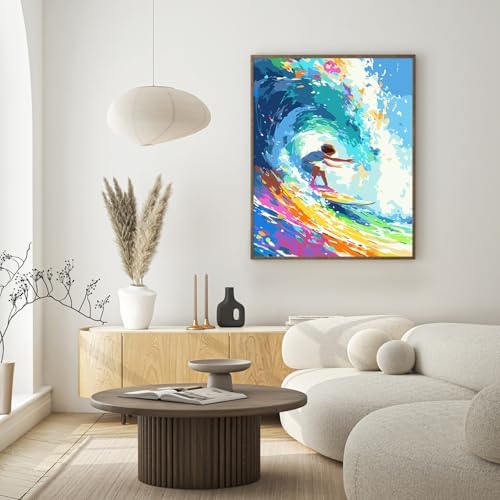 Possoco Paint by Numbers Kit for Adults Beginner & Kids Age 8-12, Colorful Easy Adult Paint by Number Kits on Canvas, DIY Acrylic Watercolor Oil Painting by Number for Teens for Home Decor 16x20 Inch