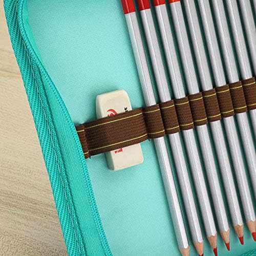 BTSKY Portable Canvas Zippered Colored Pencil Case Large Capacity 72 Slot