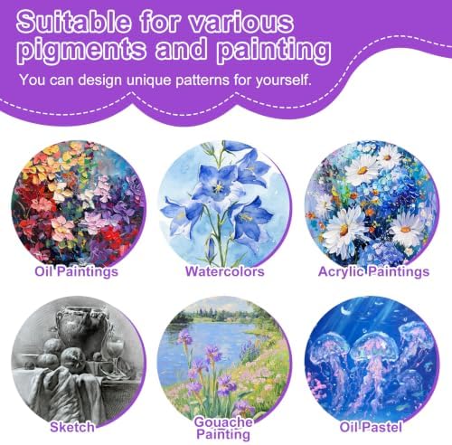 ESRICH 24Pack 3x3IN Round Mini Canvas Magnets, Small Magnetic Paint Canvas