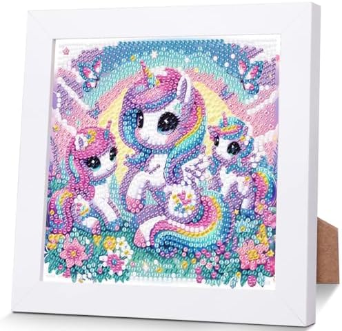 Cartoon Diamond Art Painting Kits for Kids with Frame Ages 4-8-12 (7x7 in)