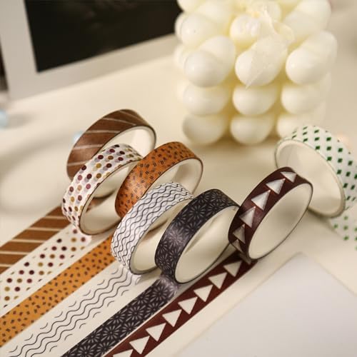 YUBBAEX 20 Rolls Basic Patterns Washi Tape Set Skinny Masking Creative Decorative Tapes, Designer's Selection (Collection 2-Enchantment)