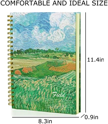 Van Gogh Aesthetic Art Mixed Media Sketchbook,A4 Spiral-Bound SketchbookMarker Paper Pad, 80 Pages of Premium 200 GSM Smooth Thick Paper, Mixed Media Sketch Book Drawing and Sketching for Kids Adults