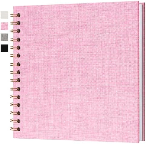 8x8 Inch Scrapbook DIY Photo Album, 20 Sheets (40 Pages), Pink