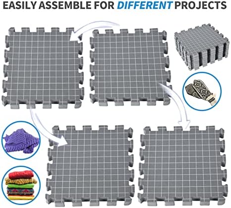 Yrangee Blocking Mats for Knitting & Crochet Project-9 Packs,150 T-Pins