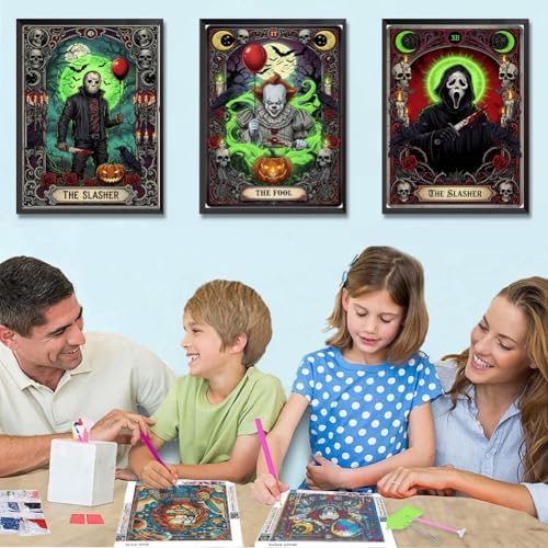 6 Pack Horror Diamond Art Kits for Adults,Diamond Painting Kit for Beginner