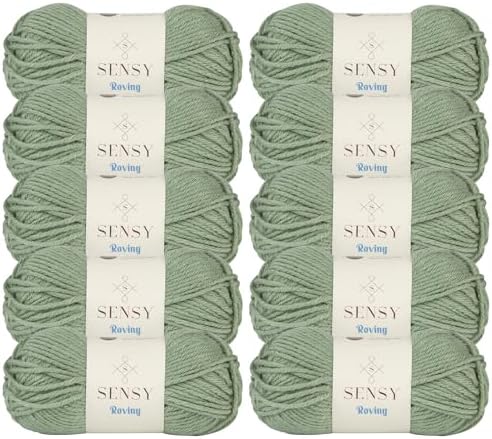 S Sensy Roving-Premium Acrylic&Wool #5 Bulky Yarn 10 Skein Lily Pad 131yds