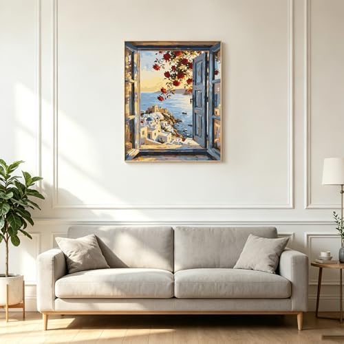 Kalonyth Window View Paint by Numbers Kit for Adults, 16x20 inch, No Framed