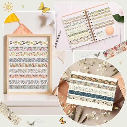 TaoBary 33 Rolls Washi Tape Set, 15mm Holiday Seasonal,Vintage Style