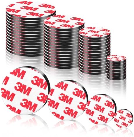 Magnet Tape with Adhesive-Assorted Size,Value Combo Pack 49 Count,Round Magnets 0.8"/1.2"/1.6"/2" Combination,Teacher Supplies Essentials on Back to School Season for Classroom Decor.