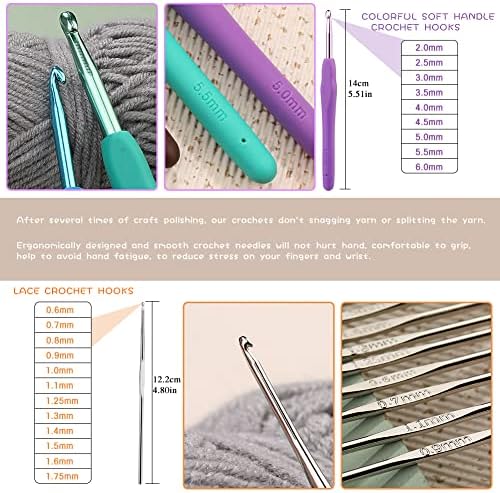 LOKUNN Crochet Kit for Beginners 102 PCS Beginner Crochet Kit for Adults