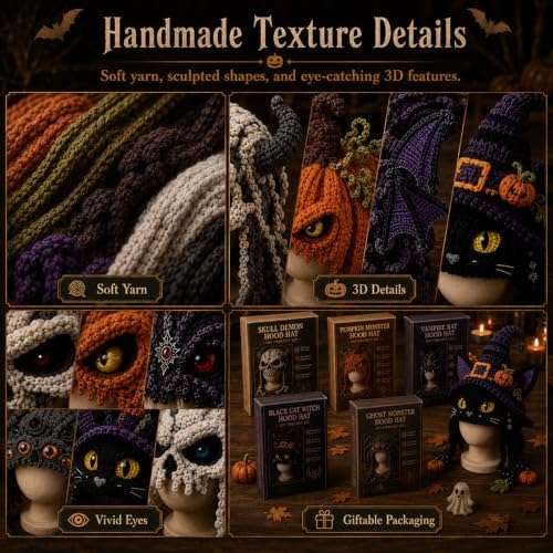 LWLQCZJ DIY Crochet Kit Fantasy Animal Hood Hat Beginner Craft Set with Yarn & Hook (Spider)