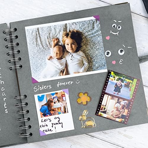 Scrapbook Album, 60 Pages, 8 x 8 Inch, Grey Photo Album, Scrap Book | Hardcover with Thick 200 GSM Kraft Paper, Ideal for Your Scrapbooking Albums, Art & Craft Projects (Grey, 8 x 8 Inch)