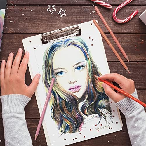 MARTCOLOR 24 Colors Skin Tone Colored Pencils for Portraits | Oil Color Pencils for Drawing, Sketching, Adult Coloring, Shading & Blending, Artist Pencils for Beginners, Artists