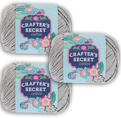 Hobby Lobby Crafter's Secret Yarn, 10 Gray, Set of 3