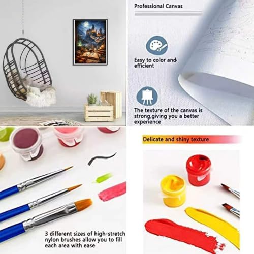 Paint by Numbers kit for Adults Magic Castle,Adult Paint by Number Kits