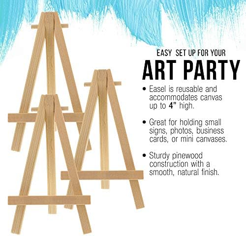 U.S. Art Supply 5" Mini Easel (12 Pack) - Natural Wooden A-Frame Tabletop