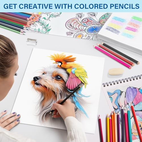 V-Opitos 48 Pack Colored Pencils Set of 2, Pre-sharpened Coloring Pencils for Kids Beginners, Colored Pencils for Adult Coloring Books, Ideal Art Supplies for Sketching, Coloring & Painting