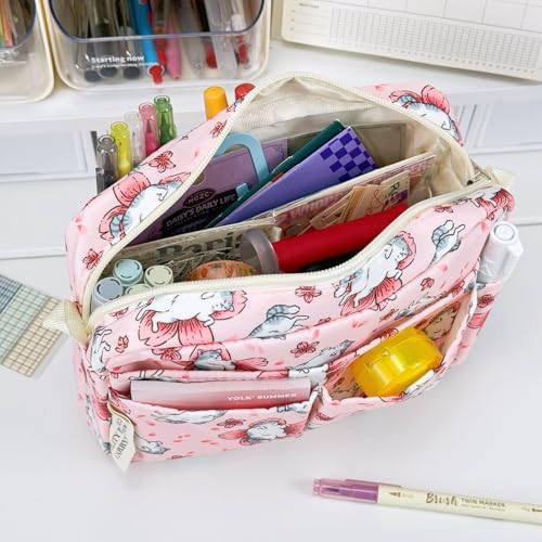 Multiple Pockets Portfolio Organizer with Zippered,Storage Pencil Pouch Bag