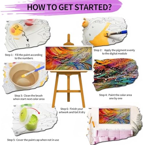 YALKIN Paint by Number for Adult Kits, DIY Abstract Oil Acrylic Painting Kits for Adults Beginners on Canvas for Home Wall Decor Gifts 40x90CM/15.8x35.4in (No Frame)