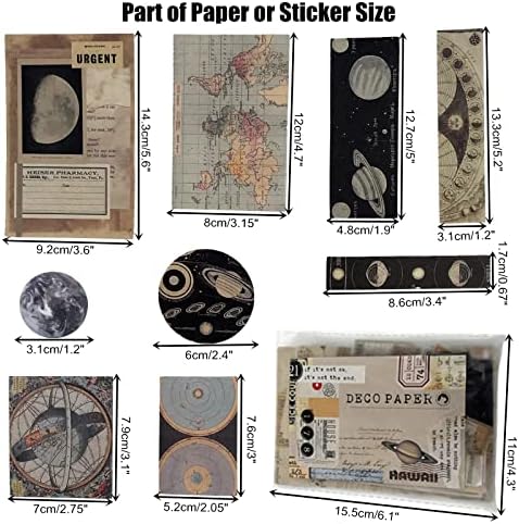 Esweny 200PCS Vintage Scrapbooking Supplies Kit for Journaling, Scrapbook Sticker Paper Pack for Junk Journal Planners Aesthetic Cottagecore Room Decor Wall Art Collage Album