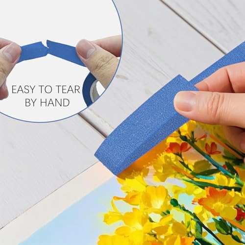 UMETDO 8PCS Colored Masking Tape - Dark Blue Painters Tape, Tape for Kids Art Supplies, Great for Crafts, Labeling, DIY Decorative, 1/2 Inch Colored Tape Rolls- Tiny Size