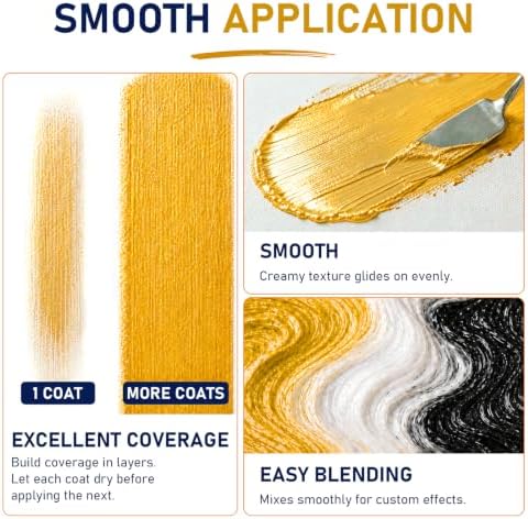 GOTIDEAL Metallic Gold Acrylic Paint, Gold Leaf Large Paint (500ml/16.9oz)