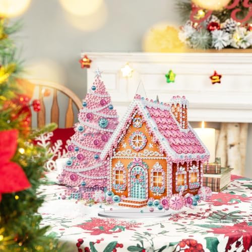 VeGuude Christmas Diamond Art Kits for Adults,DIY Acrylic Art Desktop Decor