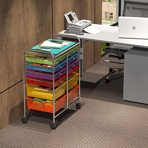 Simple Houseware 12 Drawers Rolling Utility Cart Organizer, Multicolor