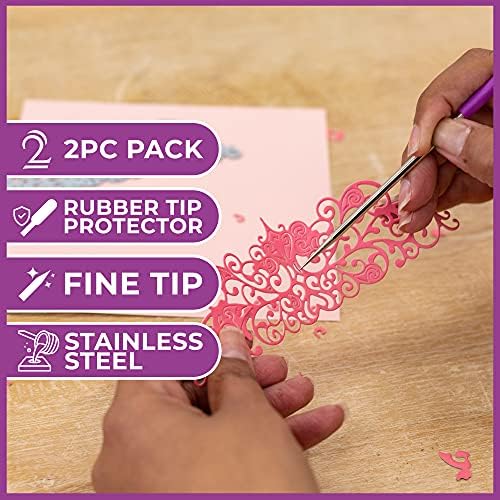Stainless Steel Pokey Tools - Pack of 2 - Rubber Tip Protectors - Essential Tools for Craft Kit - By Crafter’s Companion