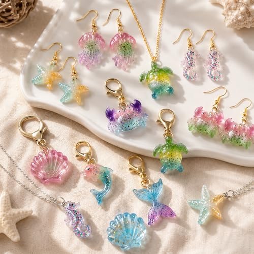 Mini Ocean Resin Molds, 8PCS Marine Animal Silicone Molds for Epoxy