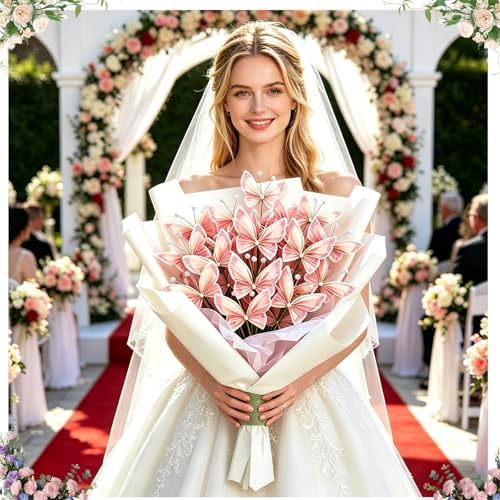 DIY Handmade Floral Craft Tool Set, Money Flower Bouquet Making Supplies Kit – Includes ABS Pearls, Metal Floral Wire, 2mm Flower Stems, Cutting Scissors, Floral Pliers and Green Floral Tape