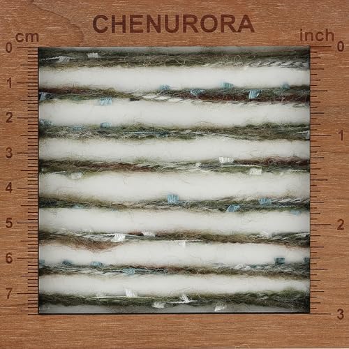 Artisanal Yarn Collection Multifiber Fancy Yarn for Knitting Crocheting Crafts DIY, Set of 3 Rolls(107 Mossy Stone with Silver Flakes)