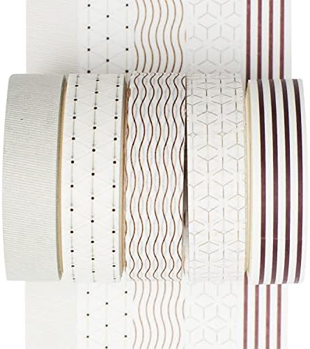 5 Rolls Washi Tape Set Creative Basic Skinny Decorative Tapes for Arts, DIY Crafts, Bullet Journals, Planners, Scrapbooking, Wrapping (Dot)