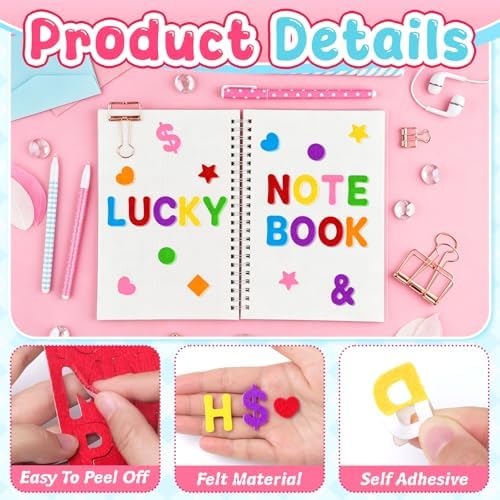 Felt Letters,686 Pcs Felt Stickers 1 Inch Alphabet Number Sticker(Colorful)