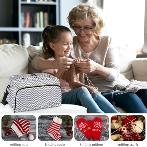IBFUN Crochet Yarn Knitting Bag Organizer for Knit Accessories Hooks