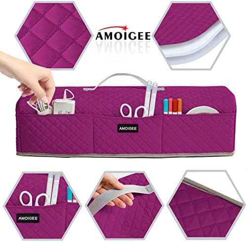AMOIGEE Padded Dust Cover for Criicut Maker 4, Maker 3, Maker, Explore 4, Explore 3, Explore Air 2, Protective Machine Cover with Handle, Storage Pockets for Craft Accessories and Suppliers
