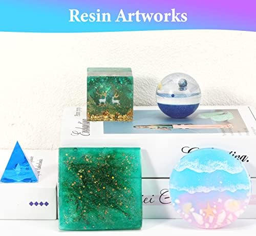 KISREL Large Resin Molds, 3 PCS Silicone Molds Kit for Resin Including Large Hexagonal and Square Heart Resin Mold, Epoxy Resin Molds for Flower Preservation Kit