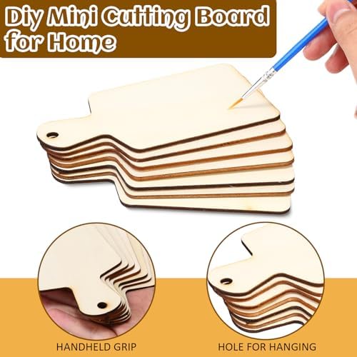 Suzile 36 Pcs Mini Wooden Cutting Board 5.1"x2.8" Unfinished Small Boards
