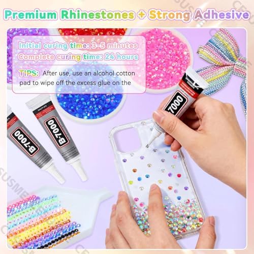 28000 Pcs Color Rhinestones Bedazzling Kit, Gold Resin Gems for Crafts