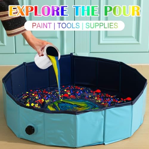 Silipull Acrylic Paint Pouring Splash Guard Pour Painting Supplies Fluid Art Tools for DIY Art Crafts Projects 31.5 x 7.87 Inch