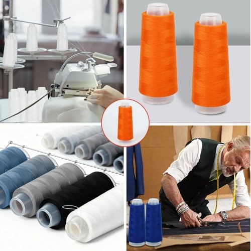 14 Pack Serger Thread Cones, Assorted Colors Polyester Thread, 40S/2-1600Y