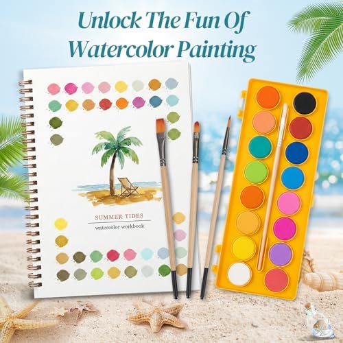 Easy Watercolor Painting Kit，Watercolor Workbook For Beginners