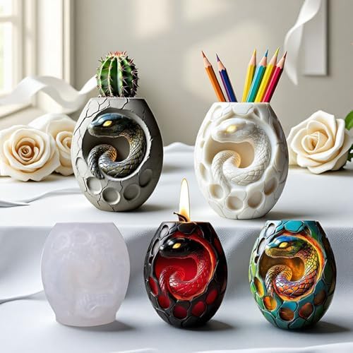 Snake Egg Epoxy Resin Molds Silicone, Animal Planters Candle Molds