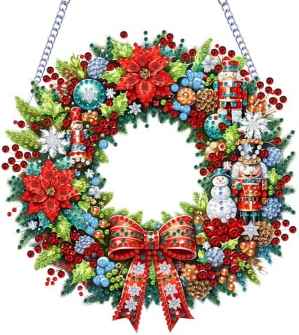 VeGuude Christmas Diamond Art Kits for Adults, DIY Acrylic Hanging Ornament