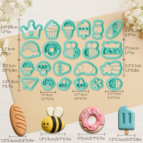 ORIGACH 22 Pcs Cute Mixed Elements Polymer Clay Cutters Set