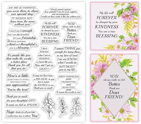 ORIGACH Thank You Clear Stamps for Card Making