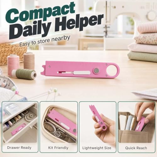 Quick Automatic Needle Threader for Sewing Machine, 2026 4-in-1 Sewing Threader Tool with Seam Ripper, Needle Threader, Magnifier, and Ruler, Magnetic Sewing Accessory for Quilting and Stitching, 3pcs